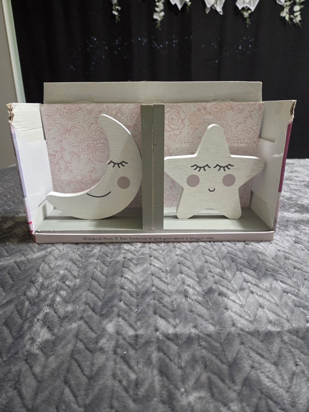Sheffield Home White Moon & Star Nursery Shelf Decor